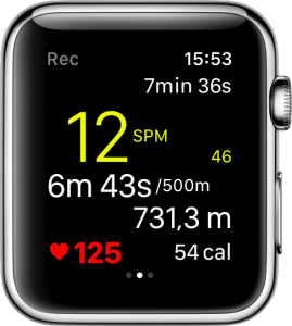 A workout with RowingCoach on the Apple Watch